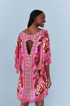 Farm Rio Pink Leopard Forest Cover Up -Farm Rio Fashion Store 307082 05