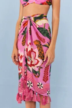 Farm Rio Pink Leopard Forest Sarong -Farm Rio Fashion Store 307083 03