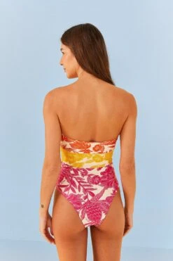 Farm Rio Tropical Woodcut One Piece Swimsuit -Farm Rio Fashion Store 307084 05