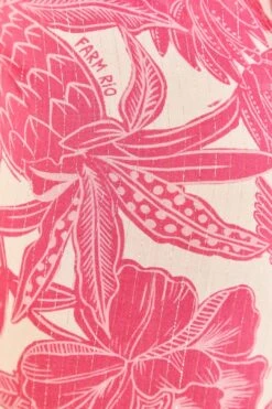 Farm Rio Pink Tropical Woodcut Sarong -Farm Rio Fashion Store 307090 06