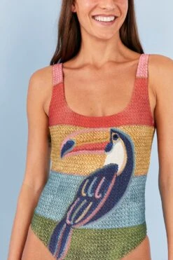 Farm Rio Wonderful Toucans One Piece Swimsuit -Farm Rio Fashion Store 307119 04