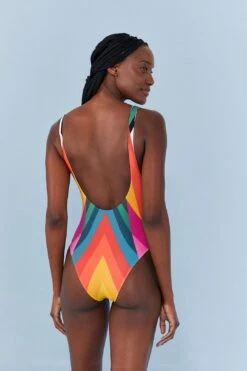 Farm Rio Macaw Stripes One Piece Swimsuit -Farm Rio Fashion Store 307129 05