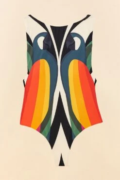 Farm Rio Macaw Stripes One Piece Swimsuit -Farm Rio Fashion Store 307129 06