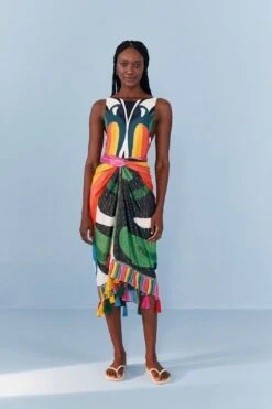 Farm Rio Macaw Stripes Sarong -Farm Rio Fashion Store 307131 04