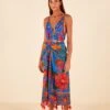 Farm Rio Blue Tropical Tapestry Sarong -Farm Rio Fashion Store 307139 02