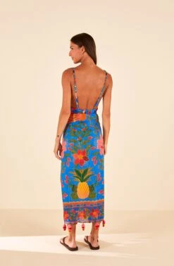 Farm Rio Blue Tropical Tapestry Sarong -Farm Rio Fashion Store 307139 04
