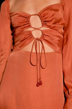 Farm Rio Caramel Cut Out Maxi Dress -Farm Rio Fashion Store 308183 05
