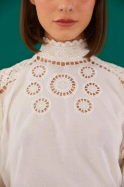 Farm Rio Off-White Romantic Blouse -Farm Rio Fashion Store 308187 04