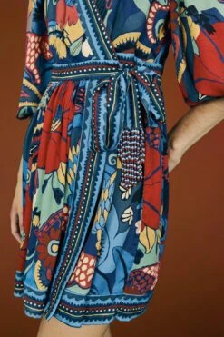 Farm Rio Blue Vintage Forest Lenzing™ Ecovero™ Viscose Mini Dress -Farm Rio Fashion Store 308215 03