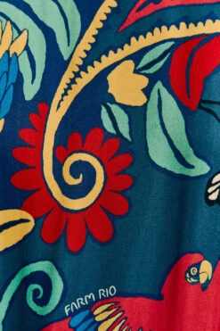 Farm Rio Blue Vintage Forest Lenzing™ Ecovero™ Viscose Mini Dress -Farm Rio Fashion Store 308215 05