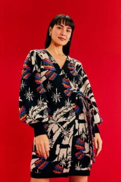 Farm Rio Toucans Wave Sweater Dress