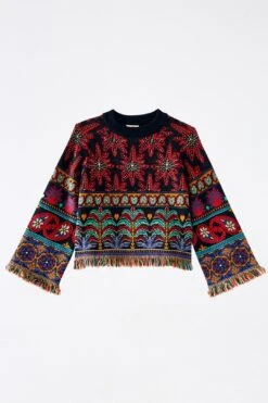 Farm Rio Black Night Sky Sweater -Farm Rio Fashion Store 308284 06