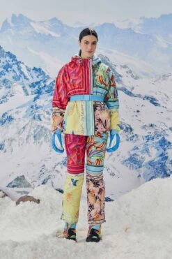 Farm Rio Mixed Scarves Ski Puffer Jacket -Farm Rio Fashion Store 308309 03