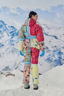 Farm Rio Mixed Scarves Ski Puffer Jacket -Farm Rio Fashion Store 308309 05