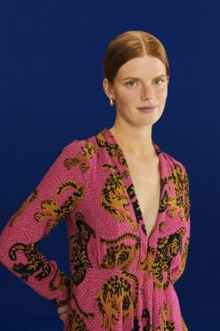 Farm Rio Pink Wild Leopards Maxi Dress -Farm Rio Fashion Store 308345 03