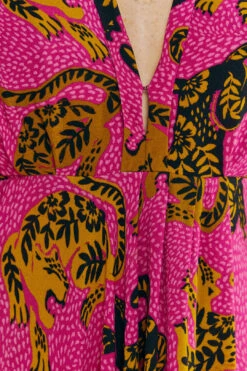 Farm Rio Pink Wild Leopards Maxi Dress -Farm Rio Fashion Store 308345 05