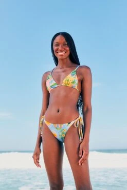 Farm Rio Rio Stamps Side Tie Bikini Bottom
