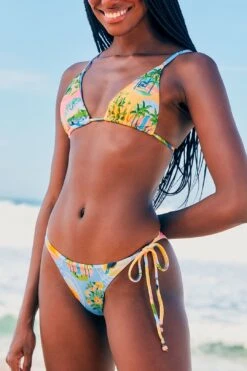 Farm Rio Rio Stamps Side Tie Bikini Bottom -Farm Rio Fashion Store 308497 03