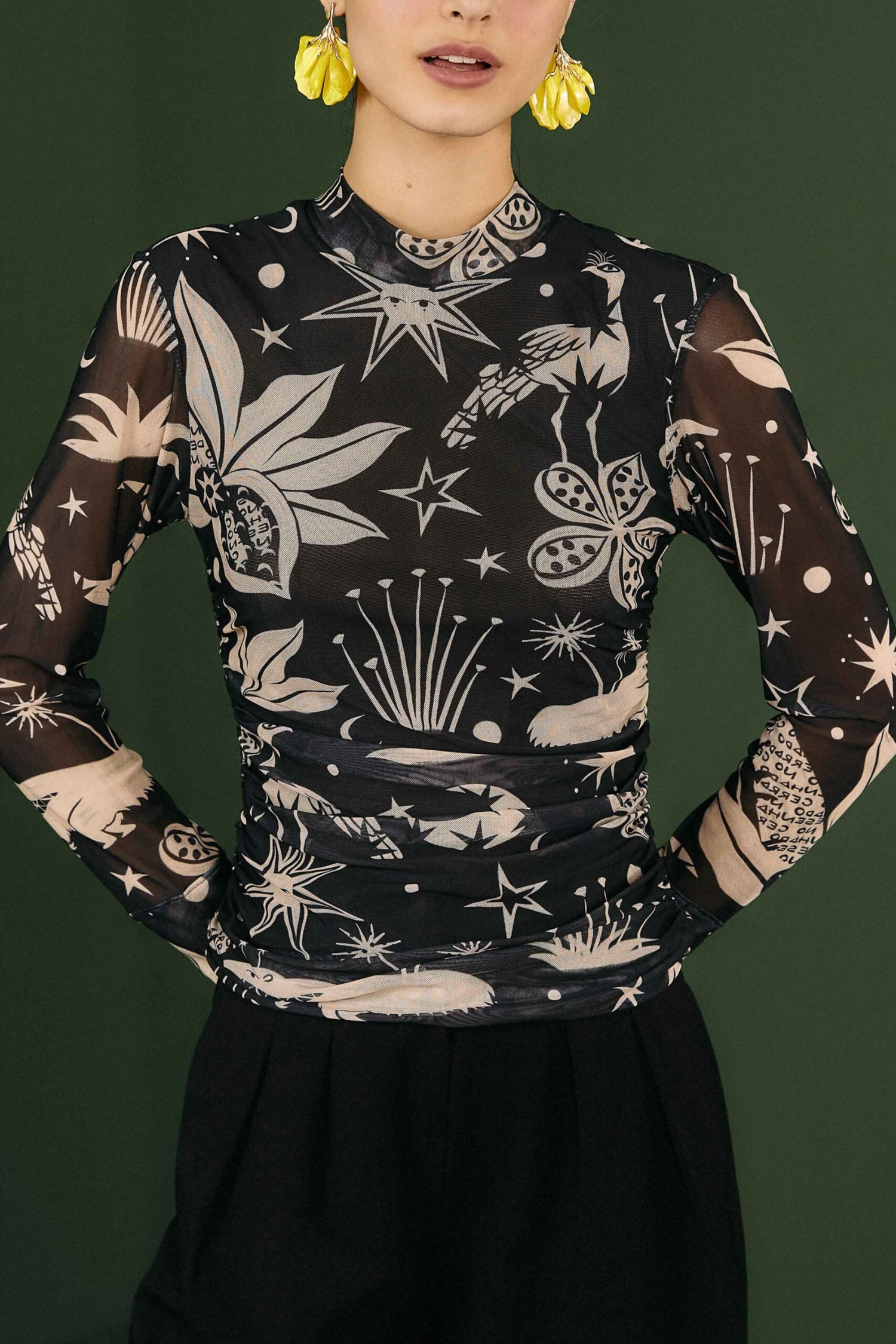 Black & White Cerrado Sky Tulle Blouse 4 Black & White Cerrado Sky Tulle Blouse - Image 2