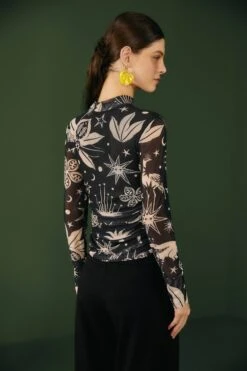 Black & White Cerrado Sky Tulle Blouse 9 Black & White Cerrado Sky Tulle Blouse -Farm Rio Fashion Store 308525 03