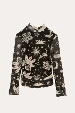 Black & White Cerrado Sky Tulle Blouse 11 Black & White Cerrado Sky Tulle Blouse -Farm Rio Fashion Store 308525 05