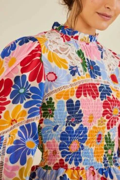 Farm Rio Sand Sunny Daisies Blouse -Farm Rio Fashion Store 309082 03