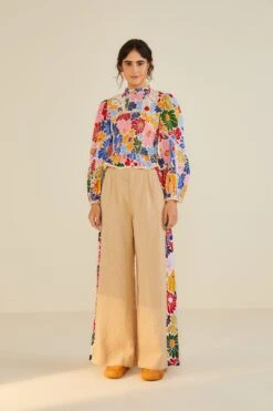 Farm Rio Sand Sunny Daisies Blouse -Farm Rio Fashion Store 309082 04