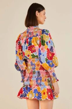 Farm Rio Sand Sunny Daisies Mini Dress -Farm Rio Fashion Store 309084 03