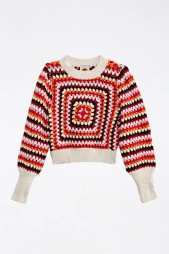 Farm Rio Multicolor Crochet Sweater -Farm Rio Fashion Store 309106 05
