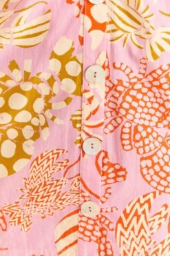 Farm Rio Pink Mixed Lobsters Organic Cotton Mini Dress -Farm Rio Fashion Store 309152 05