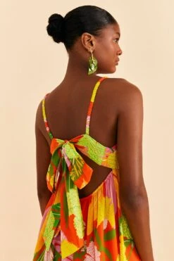 Farm Rio Red Neon Floral Maxi Dress -Farm Rio Fashion Store 309157 04