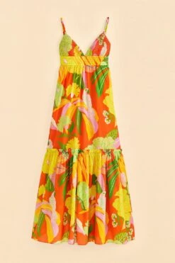 Farm Rio Red Neon Floral Maxi Dress -Farm Rio Fashion Store 309157 07
