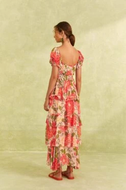 Farm Rio Pink Blooming Floral Maxi Dress -Farm Rio Fashion Store 309161 04