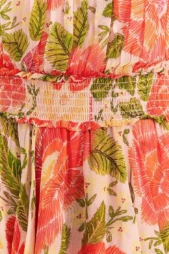 Farm Rio Pink Blooming Floral Maxi Dress -Farm Rio Fashion Store 309161 05