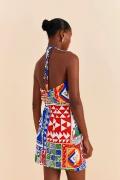 Farm Rio Off-White Pitta Colors Mini Dress -Farm Rio Fashion Store 309169 04