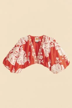 Farm Rio Red Lace Monsteras Crop Top -Farm Rio Fashion Store 309178 06