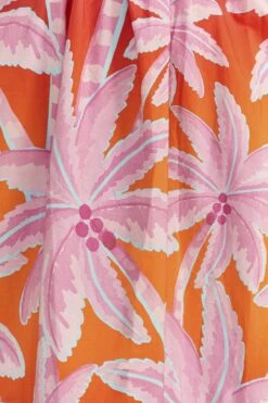 Farm Rio Red Coconut Tree Organic Cotton Midi Dress -Farm Rio Fashion Store 309180 05