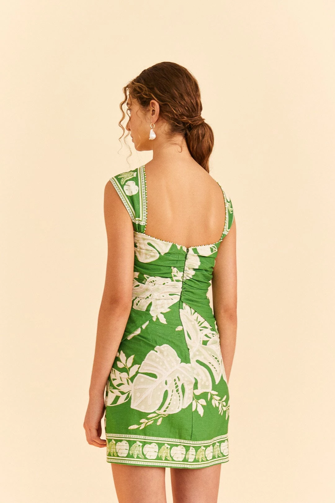 Farm Rio Green Lace Monsteras Mini Dress 5 Farm Rio Green Lace Monsteras Mini Dress - Image 3