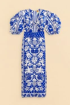 Farm Rio Navy Blue Jungle Scarf Midi Dress 15 Farm Rio Navy Blue Jungle Scarf Midi Dress -Farm Rio Fashion Store 309189 07