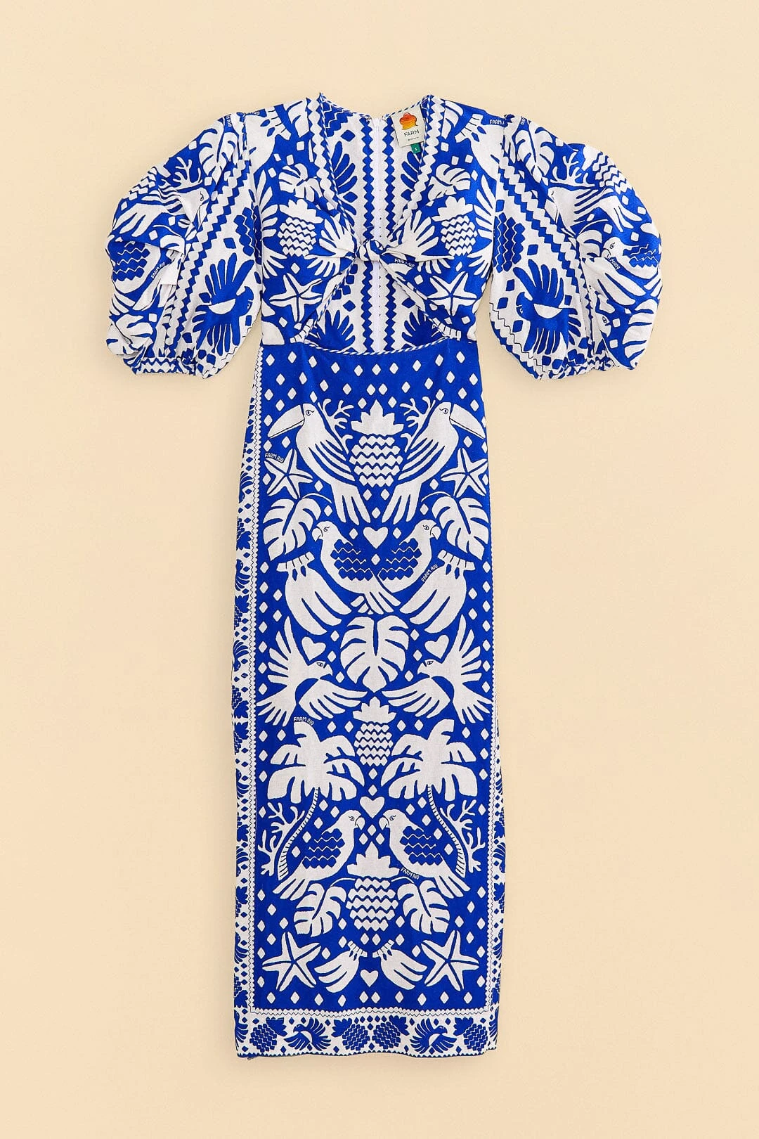 Farm Rio Navy Blue Jungle Scarf Midi Dress 9 Farm Rio Navy Blue Jungle Scarf Midi Dress - Image 7