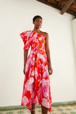 Farm Rio Red Dewdrop Floral Midi Dress 10 Farm Rio Red Dewdrop Floral Midi Dress -Farm Rio Fashion Store 309194 03