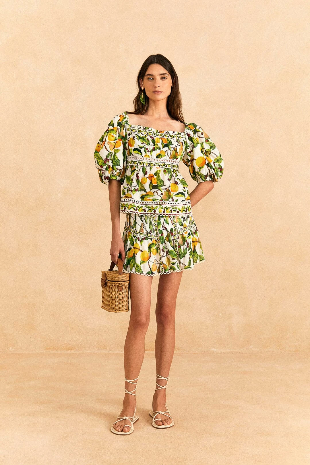 Farm Rio Off-White Fruit Orchard Blouse 4 Farm Rio Off-White Fruit Orchard Blouse - Image 2