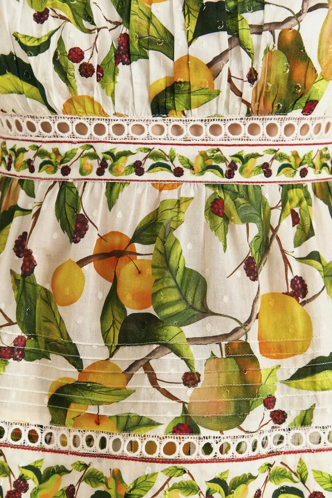 Farm Rio Off-White Fruit Orchard Blouse 7 Farm Rio Off-White Fruit Orchard Blouse - Image 5