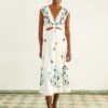 Farm Rio Cross Stitch Toucan Embroidered Midi Dress -Farm Rio Fashion Store 309233 01
