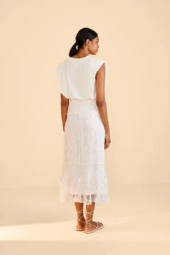 Farm Rio Off-White Guipire Midi Skirt 10 Farm Rio Off-White Guipire Midi Skirt -Farm Rio Fashion Store 309241 04