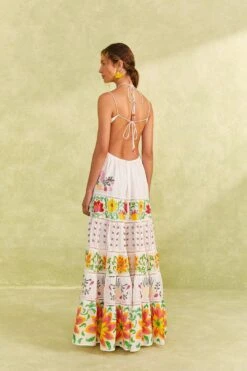 Farm Rio Red Mixed Neon Floral Maxi Dress -Farm Rio Fashion Store 309253 04