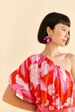 Farm Rio Red Dewdrop Floral Mini Dress -Farm Rio Fashion Store 309259 03