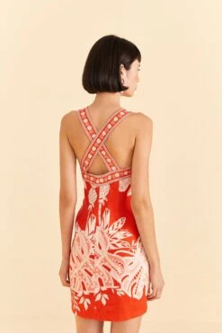 Farm Rio Red Lace Monsteras Mini Dress -Farm Rio Fashion Store 309261 04