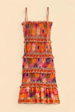 Farm Rio Coral Summer Sun Mini Dress -Farm Rio Fashion Store 309264 06