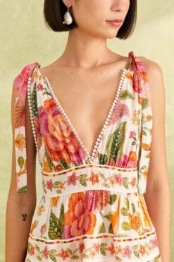 Farm Rio Off-White Macaw Bloom Mini Dress -Farm Rio Fashion Store 309266 03